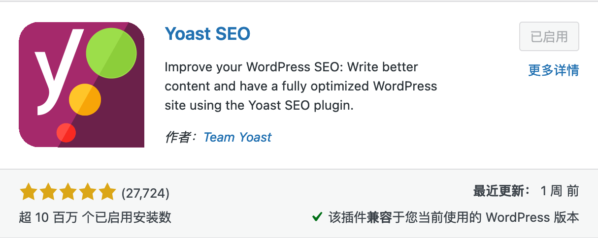 yoast 安装次数