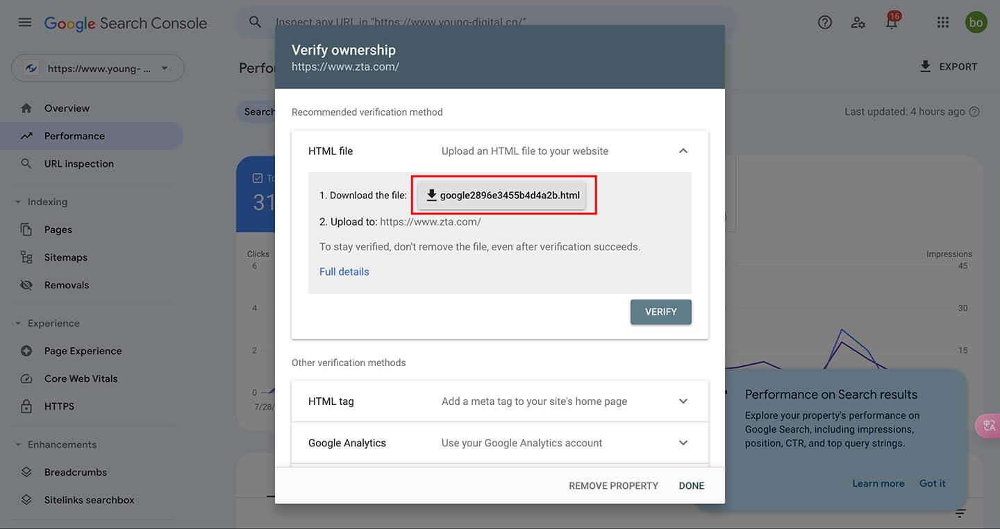 Google 网站验证文件
