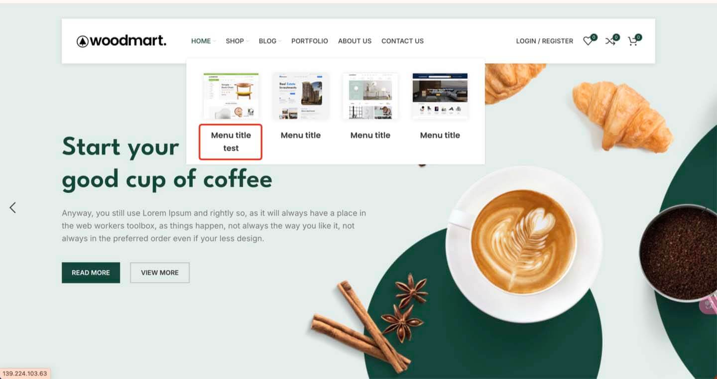 menu block的修改后效果图