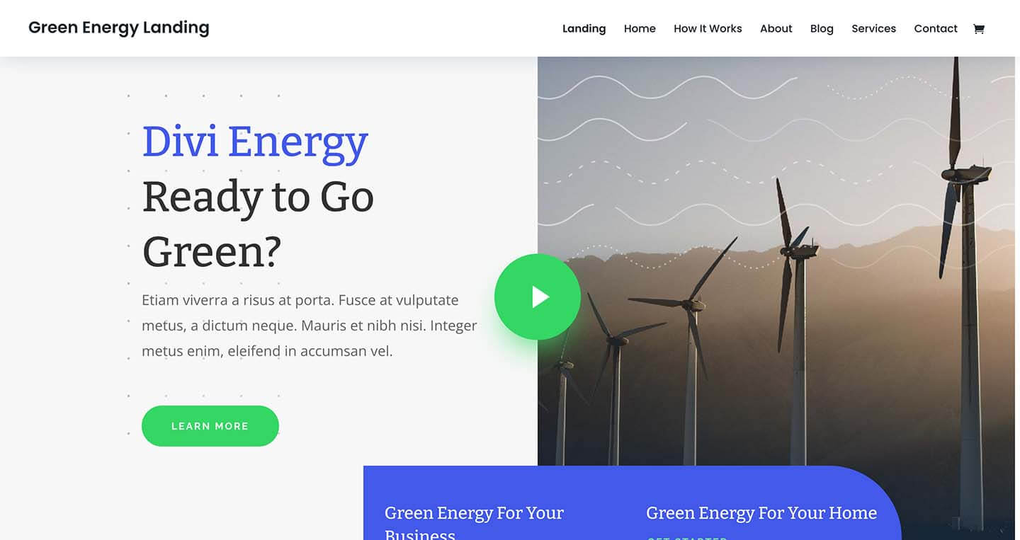 DIVI 商业主题 Green Energy