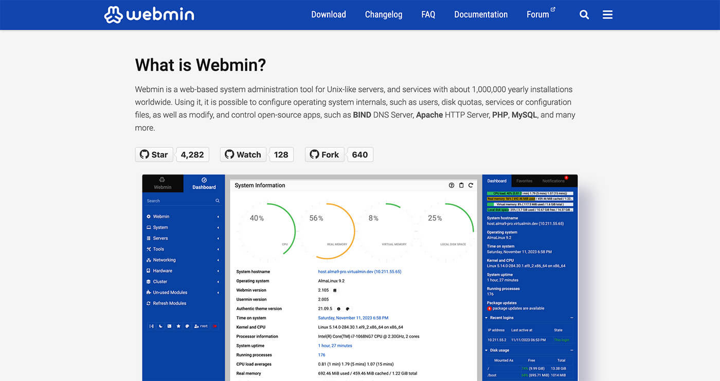 Webmin 官网封面图