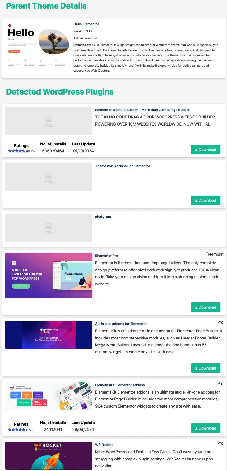 wpdetector 查询结果