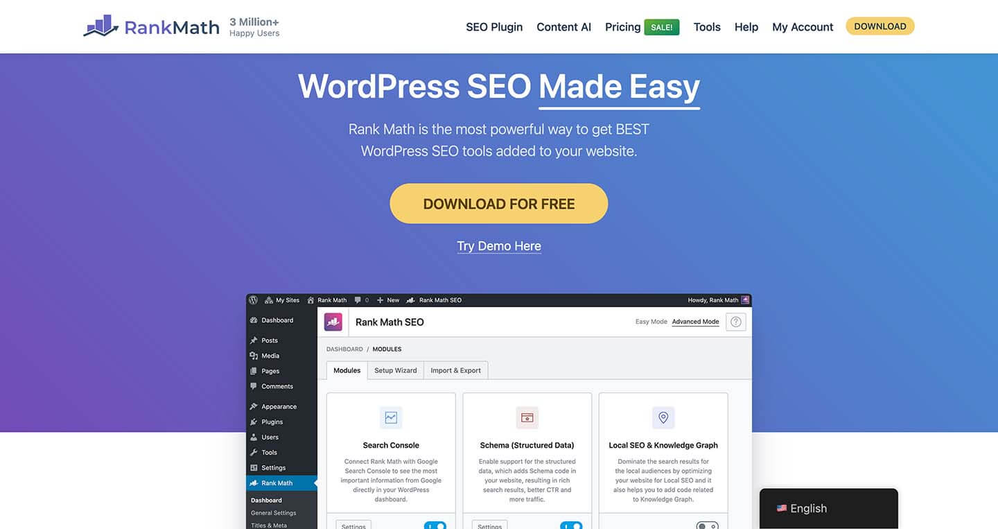 WordPress Rank Math 插件