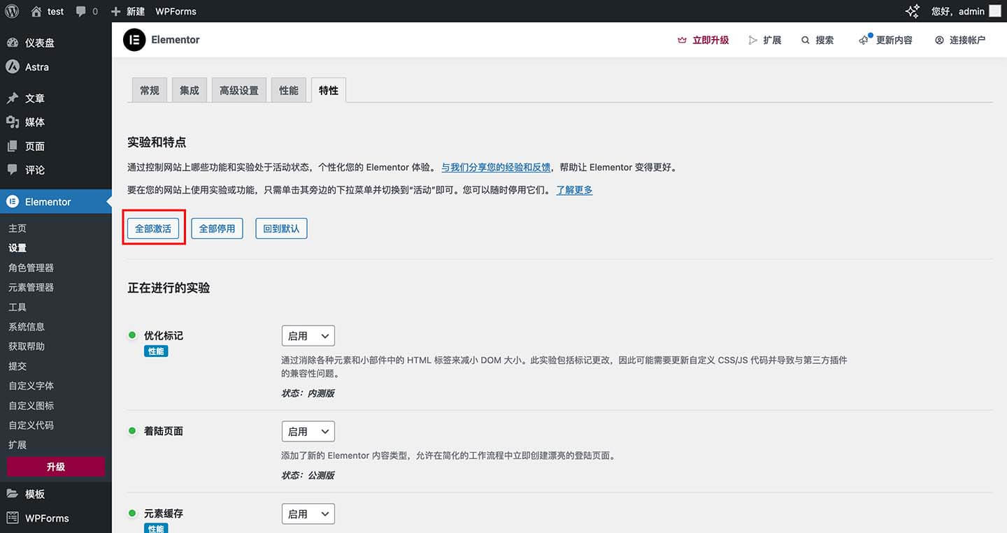 Elementor 基础设置