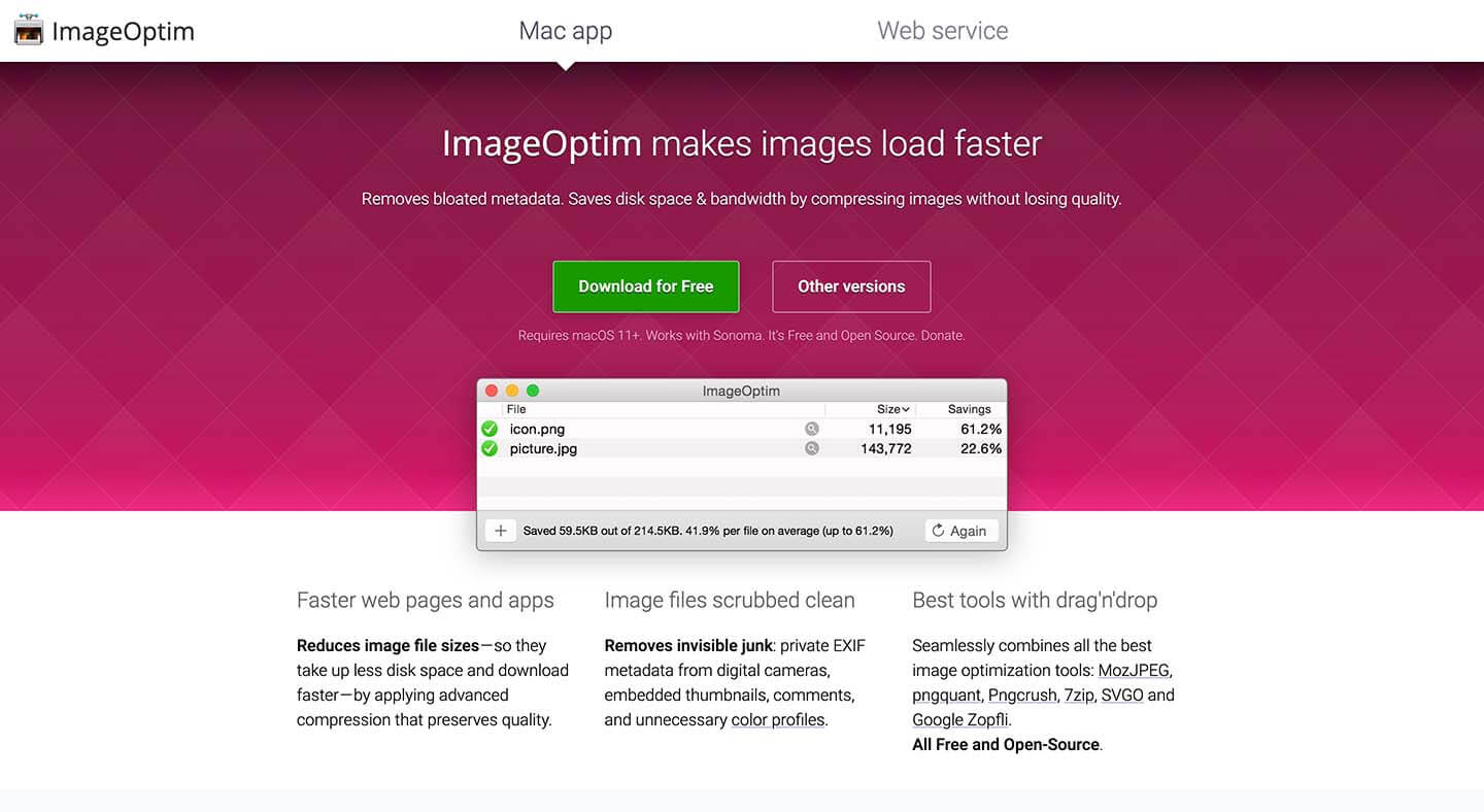 ImageOptim 在线图片压缩