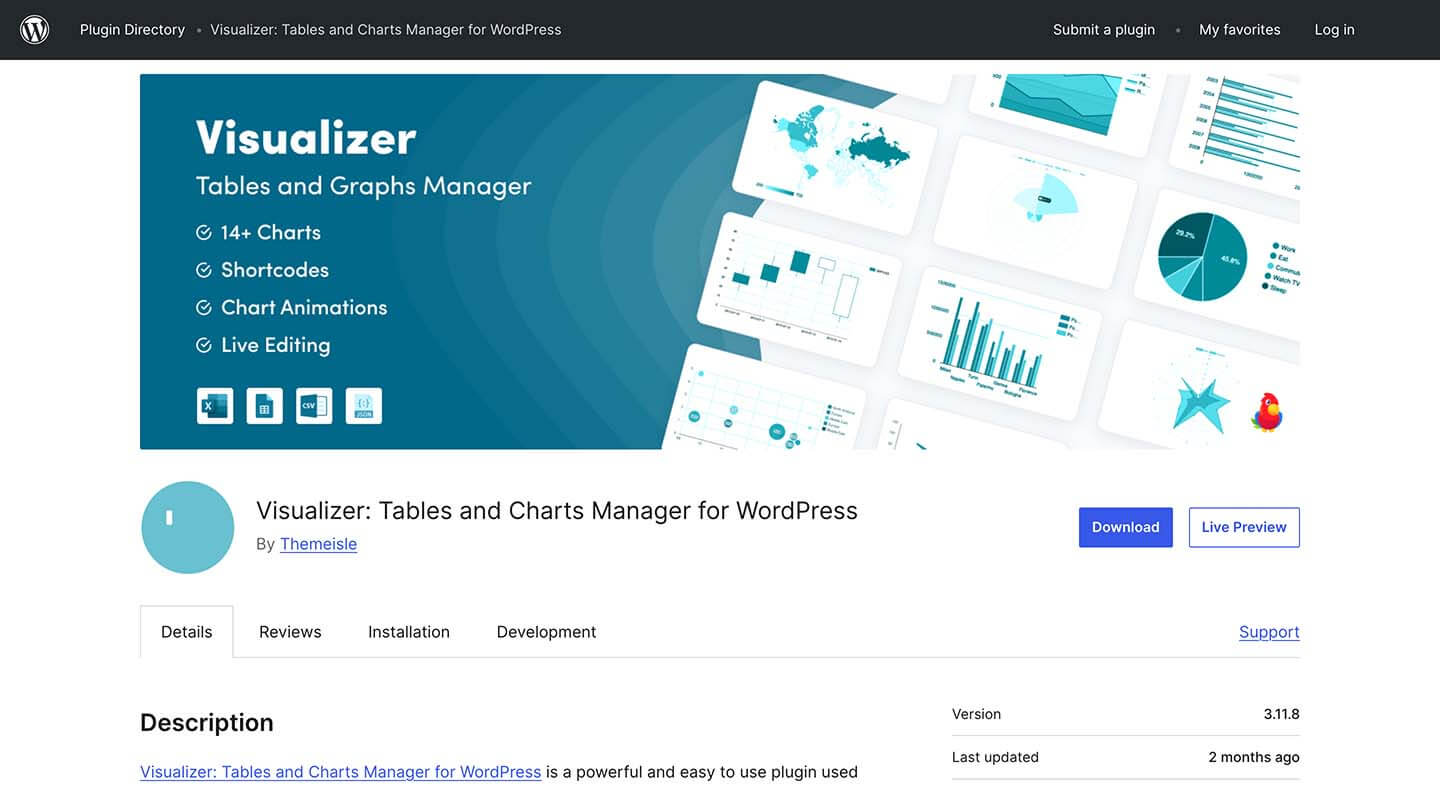 WordPress表格软件 - Visualizer