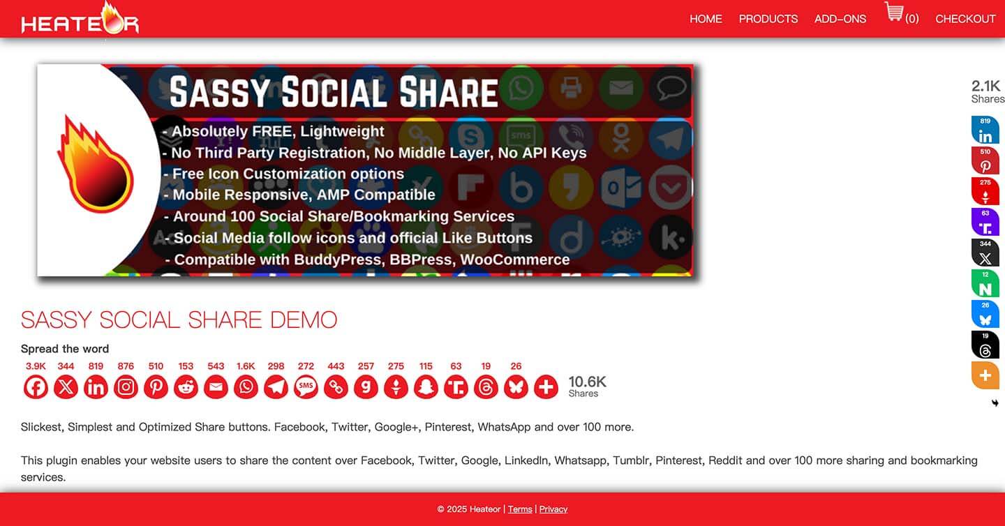 WordPress 社交分享软件 - Sassy Social Share