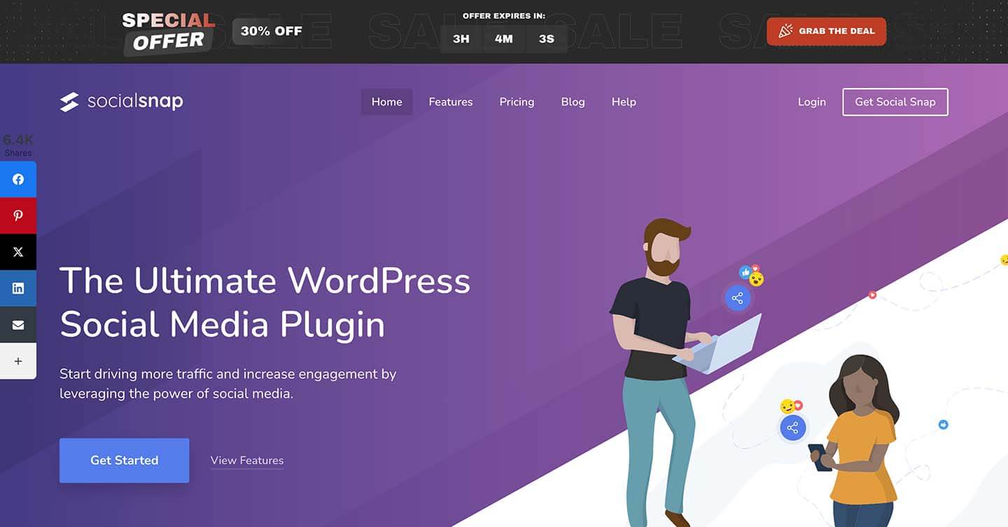 WordPress 社交插件 - SocialSnap