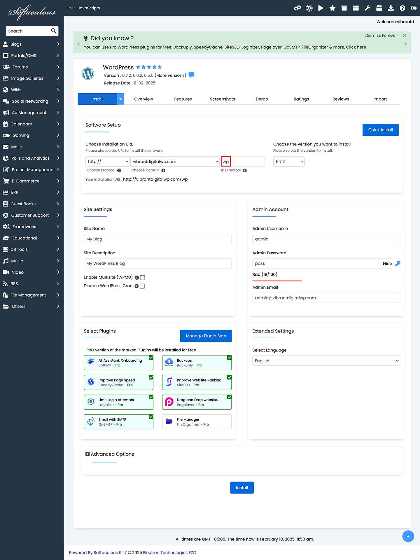 设置 WordPress 站点信息