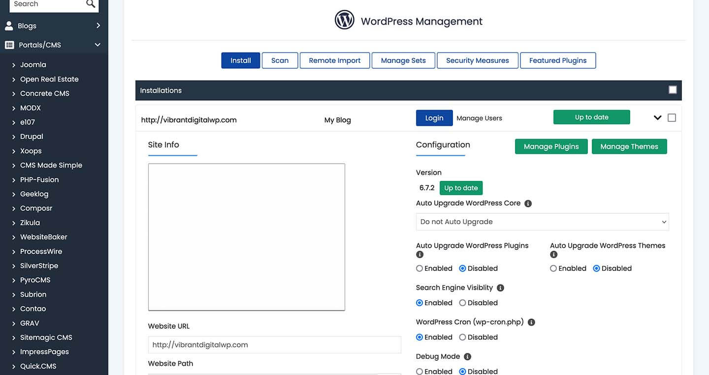FastComet 管理WordPress 基本信息