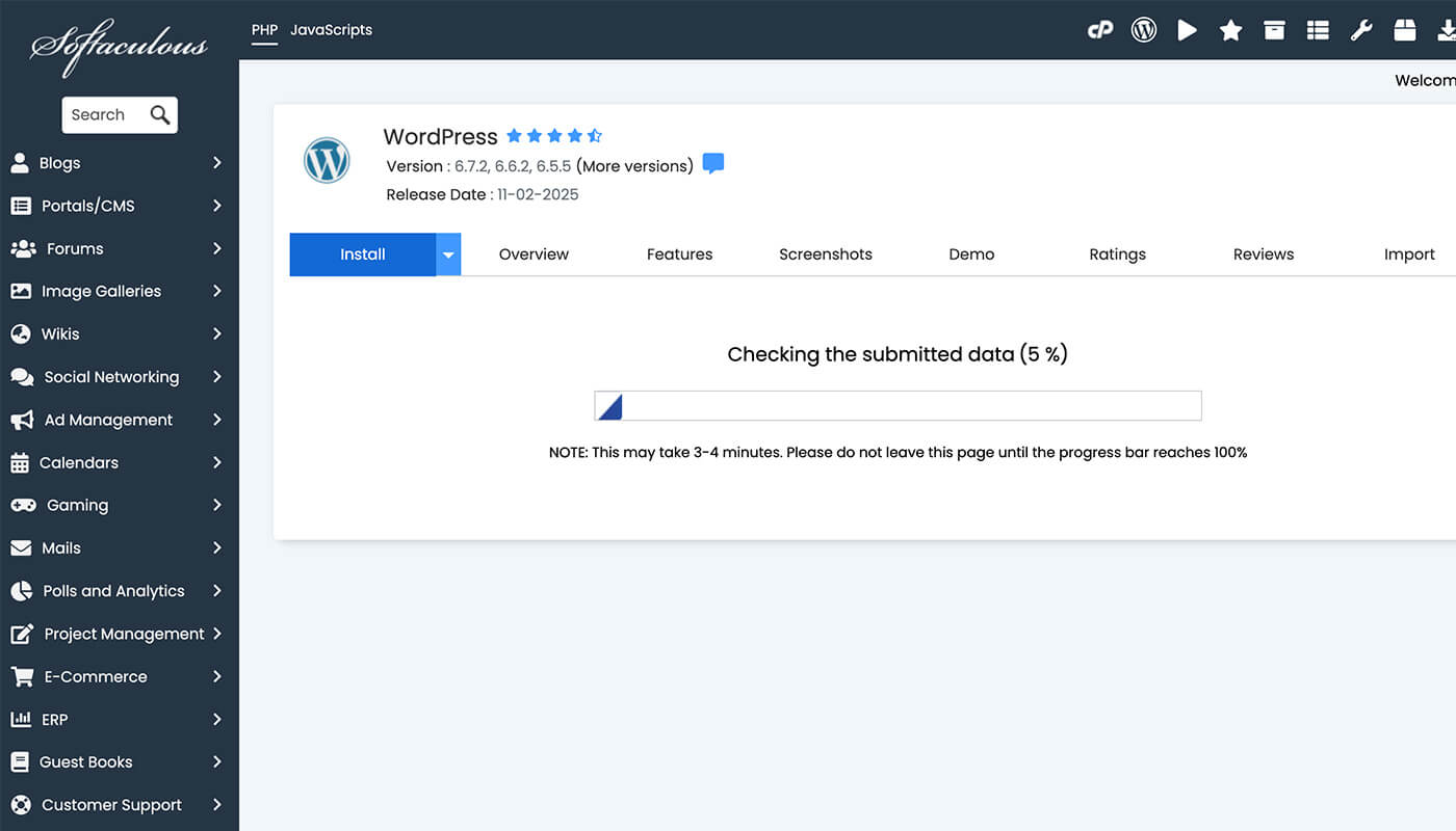 安装 WordPress 网站中