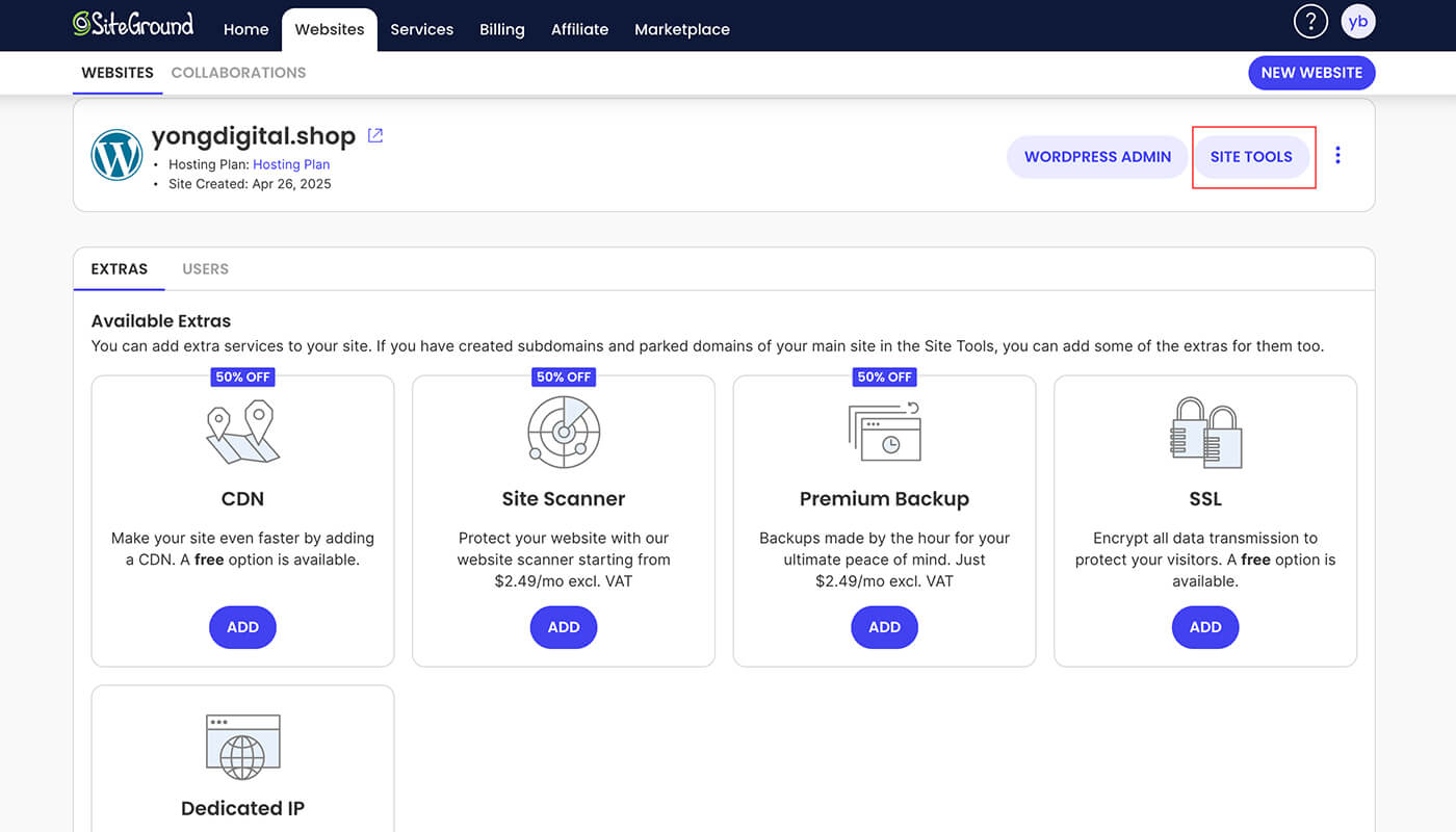 Siteground站点设置工具